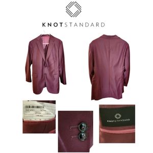 KNOT STANDARD MENS BURGUNDY 100% WOOL SPORTS JACKET NWT